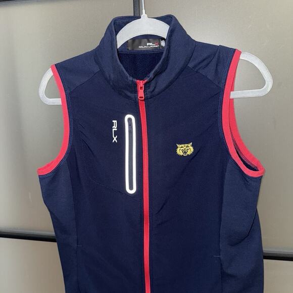 Ralph Lauren Womens S Vest Performance Sport Sleeveless Jacket Full Zip Navy RLX - Picture 9 of 10